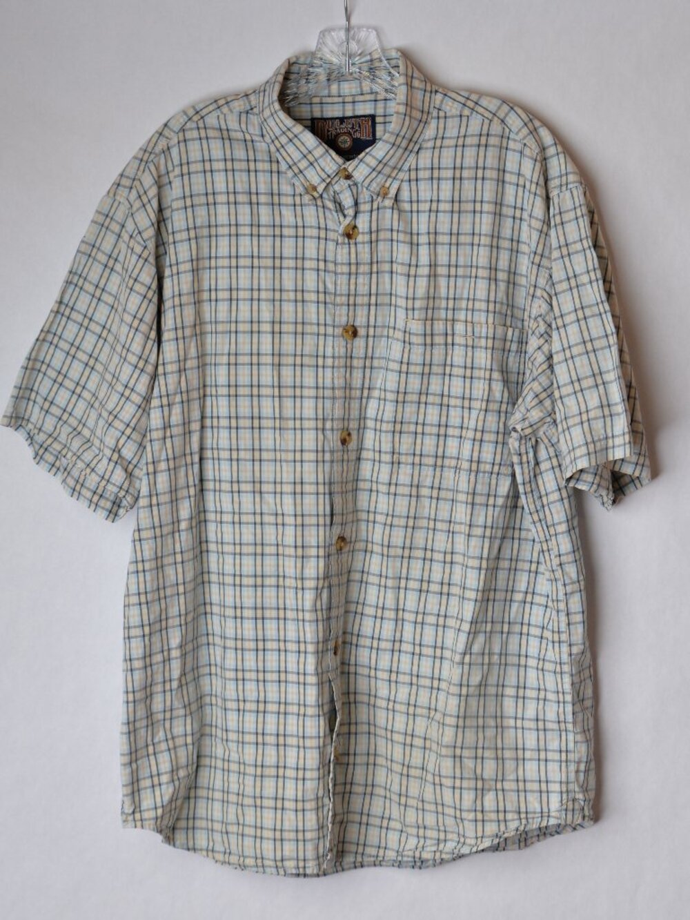 Duluth Trading Co Mens Large Plaid Short Sleeve Button Up Shirt